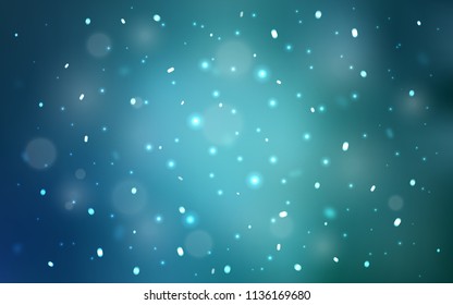 Light BLUE vector background with xmas snowflakes. Blurred decorative design in xmas style with snow. The pattern can be used for new year leaflets.