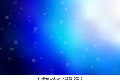 Light BLUE vector background with xmas snowflakes. Snow on blurred abstract background with gradient. The template can be used as a new year background.