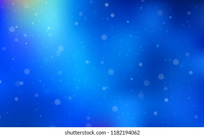 Light BLUE vector background with xmas snowflakes. Blurred decorative design in xmas style with snow. New year design for your business advert.
