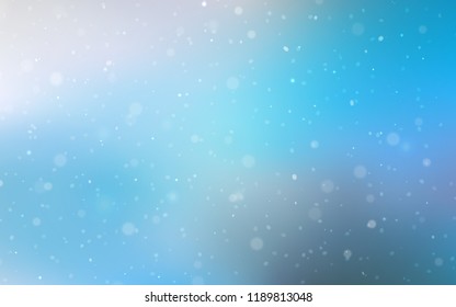 Light BLUE vector background with xmas snowflakes. Shining colored illustration with snow in christmas style. New year design for your ad, poster, banner.