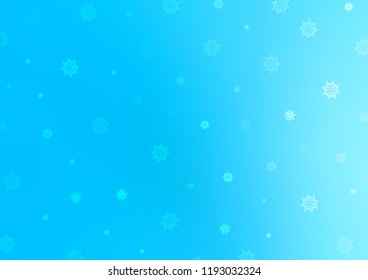 Light BLUE vector background with xmas snowflakes. Decorative shining illustration with snow on abstract template. New year design for your ad, poster, banner.