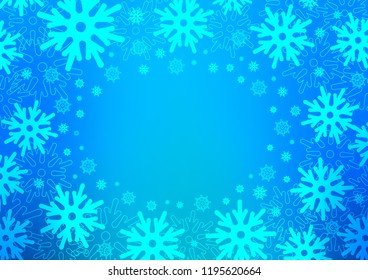 Light BLUE vector background with xmas snowflakes. Decorative shining illustration with snow on abstract template. New year design for your business advert.