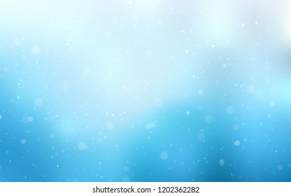 Light BLUE vector background with xmas snowflakes. Decorative shining illustration with snow on abstract template. The template can be used as a new year background.