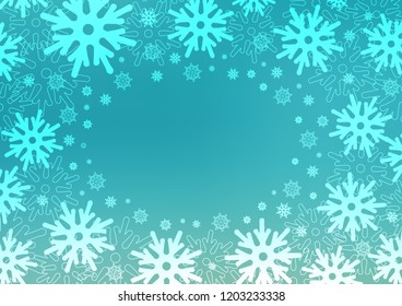 Light BLUE vector background with xmas snowflakes. Glitter abstract illustration with crystals of ice. New year design for your business advert.
