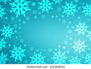 Light BLUE vector background with xmas snowflakes. Glitter abstract illustration with crystals of ice. The template can be used as a new year background.
