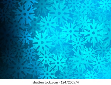 Light BLUE vector background with xmas snowflakes. Modern geometrical abstract illustration with crystals of ice. New year design for your business advert.
