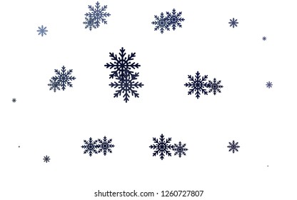 Light BLUE vector background with xmas snowflakes. Modern geometrical abstract illustration with crystals of ice. New year design for your business advert.