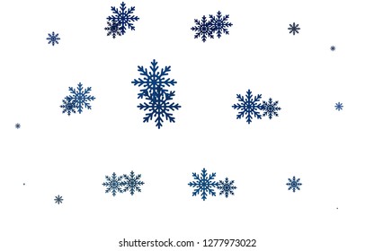 Light BLUE vector background with xmas snowflakes. Glitter abstract illustration with crystals of ice. The pattern can be used for new year leaflets.