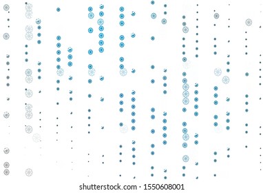 Light BLUE vector background with xmas snowflakes. Glitter abstract illustration with crystals of ice. The pattern can be used for new year ad, booklets.