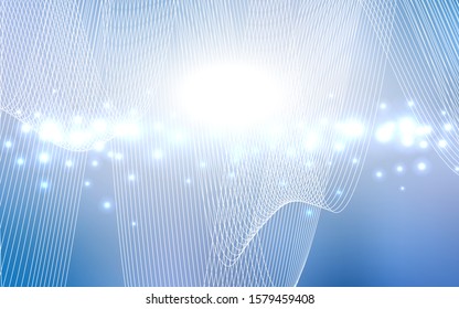 Light BLUE vector background with xmas confetti. Decorative shining illustration with ribbons on abstract template. The pattern can be used for new year ad, booklets.