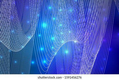 Light BLUE vector background with xmas confetti. Beautiful colored illustration with ribbon in celebration style. The pattern can be used for new year ad, booklets.