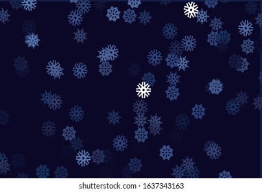 Light BLUE vector background with xmas snowflakes. Modern geometrical abstract illustration with crystals of ice. The pattern can be used for year new  websites.