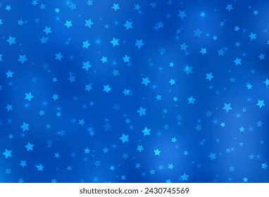 Light BLUE vector background with xmas snowflakes, stars. Modern geometrical abstract illustration with snowflakes. Design for New Year posters, banners.