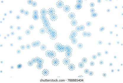 Light BLUE vector background with xmas snowflakes. Snow on blurred abstract background with gradient. The pattern can be used for new year ad, booklets.