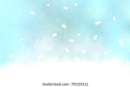 Light BLUE vector background with xmas snowflakes. Shining colored illustration with snow in christmas style. The pattern can be used for new year ad, booklets.