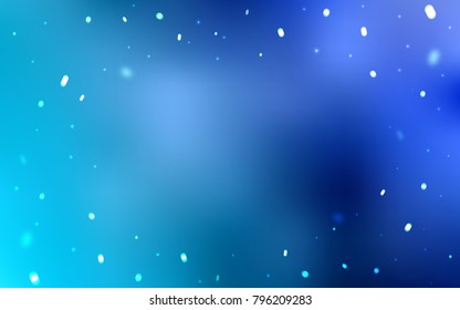 Light BLUE vector background with xmas snowflakes. Snow on blurred abstract background with gradient. The pattern can be used for year new  websites.