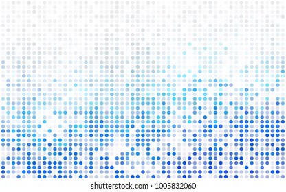 Light BLUE vector banner with circles, spheres. Abstract spots. Background of Art bubbles in halftone style with colored gradient.