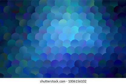 Light BLUE vector banner with circles, spheres. Abstract spots. Background of Art bubbles in halftone style with colored gradient.