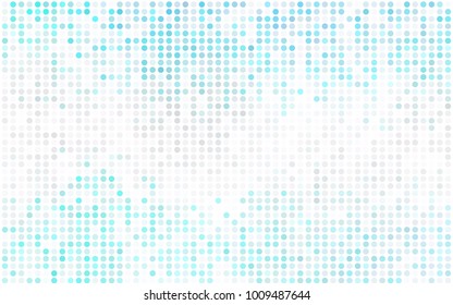 Light BLUE vector banner with circles, spheres. Abstract spots. Background of Art bubbles in halftone style with colored gradient.