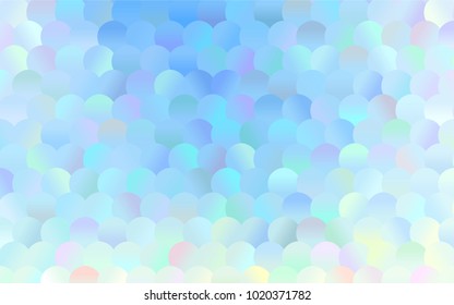 Light BLUE vector banner with circles, spheres. Abstract spots. Background of Art bubbles in halftone style with colored gradient.