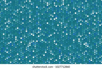 Light BLUE vector banner with circles, spheres. Abstract spots. Background of Art bubbles in halftone style with colored gradient.