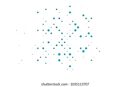 Light BLUE vector banner with circles, spheres. Abstract spots. Background of Art bubbles in halftone style with colored gradient.