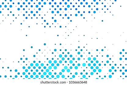 Light BLUE vector banner with circles, spheres. Abstract spots. Background of Art bubbles in halftone style with colored gradient.