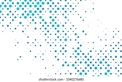 Light BLUE vector banner with circles, spheres. Abstract spots. Background of Art bubbles in halftone style with colored gradient.