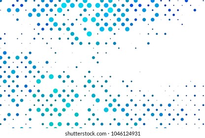 Light BLUE vector banner with circles, spheres. Abstract spots. Background of Art bubbles in halftone style with colored gradient.