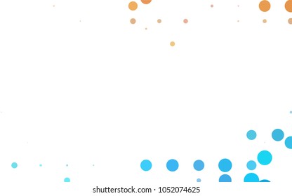 Light BLUE vector banner with circles, spheres. Abstract spots. Background of Art bubbles in halftone style with colored gradient.