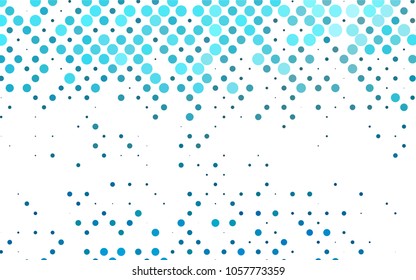 Light BLUE vector banner with circles, spheres. Abstract spots. Background of Art bubbles in halftone style with colored gradient.