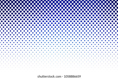 Light BLUE vector banner with circles, spheres. Abstract spots. Background of Art bubbles in halftone style with colored gradient.