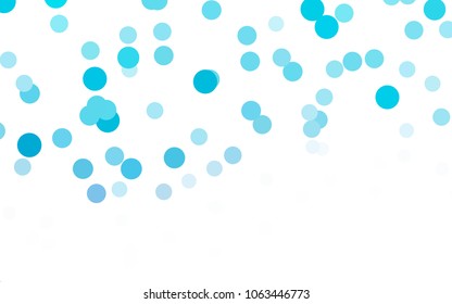 Light BLUE vector banner with circles, spheres. Abstract spots. Background of Art bubbles in halftone style with colored gradient.