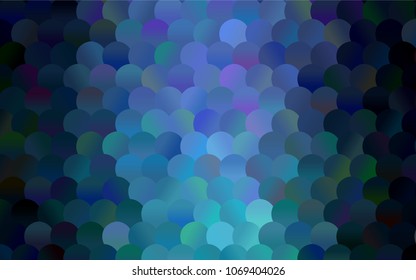 Light BLUE vector banner with circles, spheres. Abstract spots. Background of Art bubbles in halftone style with colored gradient.