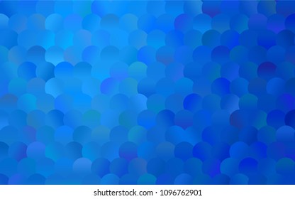Light BLUE vector banner with circles, spheres. Abstract spots. Background of Art bubbles in halftone style with colored gradient.