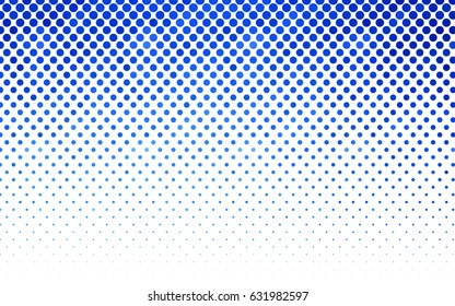 Light BLUE vector banner with circles, spheres. Abstract spots. Background of Art bubbles in halftone style with colored gradient.