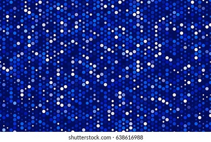 Light BLUE vector banner with circles, spheres. Abstract spots. Background of Art bubbles in halftone style with colored gradient.