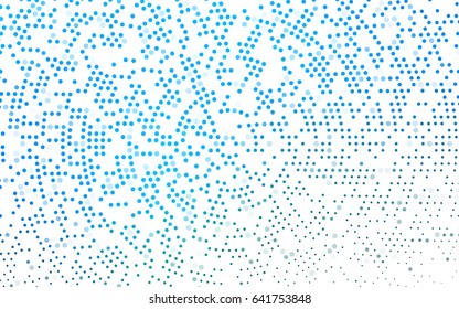 Light BLUE vector banner with circles, spheres. Abstract spots. Background of Art bubbles in halftone style with colored gradient.