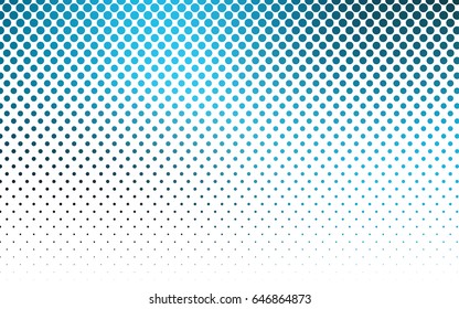 Light BLUE vector banner with circles, spheres. Abstract spots. Background of Art bubbles in halftone style with colored gradient.