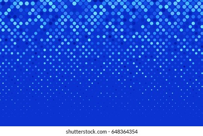 Light BLUE vector banner with circles, spheres. Abstract spots. Background of Art bubbles in halftone style with colored gradient.
