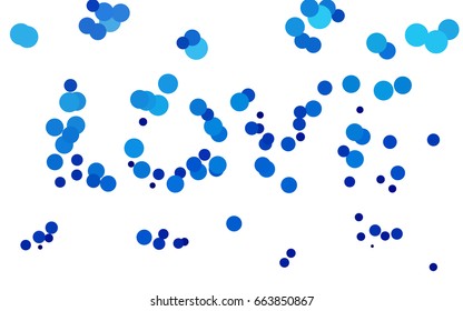 Light BLUE vector banner with circles, spheres. Abstract spots. Background of Art bubbles in halftone style with colored gradient.
