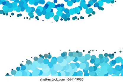 Light BLUE vector banner with circles, spheres. Abstract spots. Background of Art bubbles in halftone style with colored gradient.