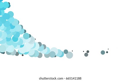 Light BLUE vector banner with circles, spheres. Abstract spots. Background of Art bubbles in halftone style with colored gradient.