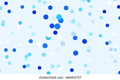 Light BLUE vector banner with circles, spheres. Abstract spots. Background of Art bubbles in halftone style with colored gradient.