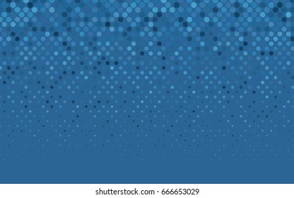 Light BLUE vector banner with circles, spheres. Abstract spots. Background of Art bubbles in halftone style with colored gradient.