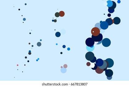 Light BLUE vector banner with circles, spheres. Abstract spots. Background of Art bubbles in halftone style with colored gradient.