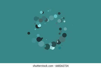 Light BLUE vector banner with circles, spheres. Abstract spots. Background of Art bubbles in halftone style with colored gradient.