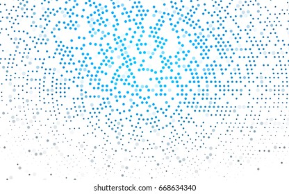 Light BLUE vector banner with circles, spheres. Abstract spots. Background of Art bubbles in halftone style with colored gradient.