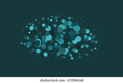 Light BLUE vector banner with circles, spheres. Abstract spots. Background of Art bubbles in halftone style with colored gradient.