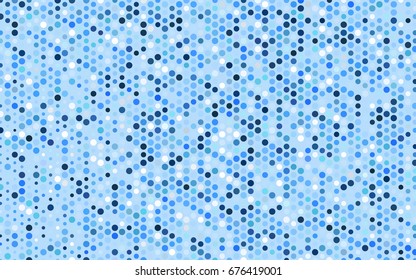 Light BLUE vector banner with circles, spheres. Abstract spots. Background of Art bubbles in halftone style with colored gradient.